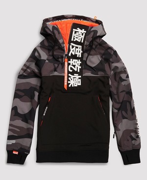 Superdry Snow Tech Japan Edition Férfi Kapucnis Fekete | VEKWA8694